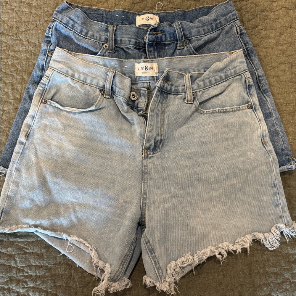 Umgee Women's Denim Shorts - Light Blue and Blue - Size 3